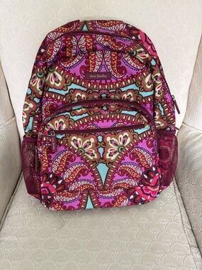 Vera Bradley Hot Pink Paisley-Style Pattern Backpack
